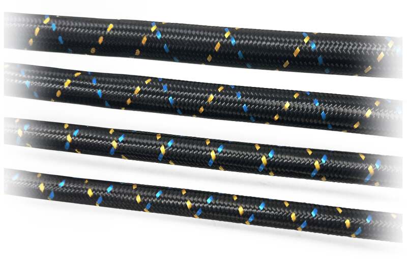 GReddy AN10 Reusable Hose Nylon Braided, Black/Gold/Blue