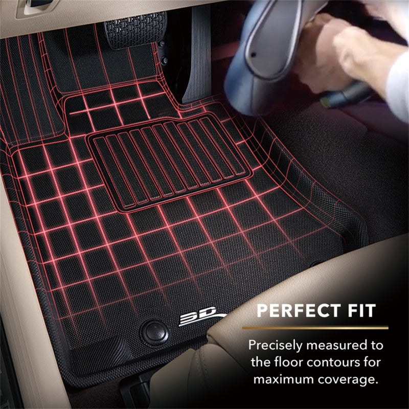 3D MAXpider 2014-2019 Porsche Macan Kagu 2nd Row Floormats - Black L1PO01421509