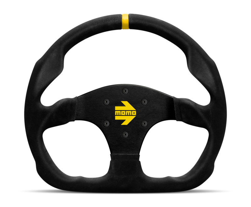 Momo MOD30 Steering Wheel 320 mm - Black Suede/Black Spokes/1 Stripe
