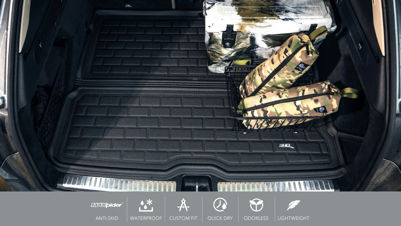 3D MAXpider 20-21 BMW X6 (G06) with Spare Tire Kagu Cross Fold Cargo Liner - Black M1BM1131309