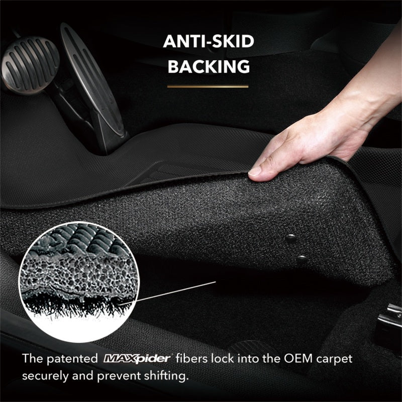 3D MAXpider 2014-2019 Porsche Macan Kagu 2nd Row Floormats - Black L1PO01421509