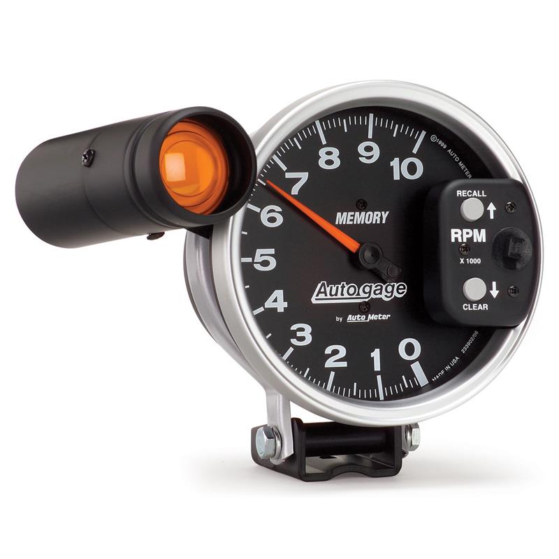 Autometer 5 inch 10K RPM w/ Monster Shift Lite / Memory Pedestal Tacho ...