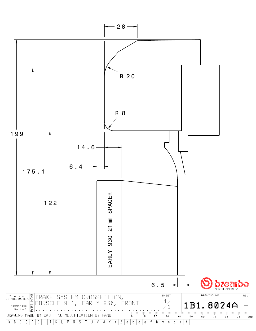 Brembo GT Big Brake Kit - 1978-1979 Porsche 930 - Front - 4-Piston 355x32 2-Piece - 1B1.8024A