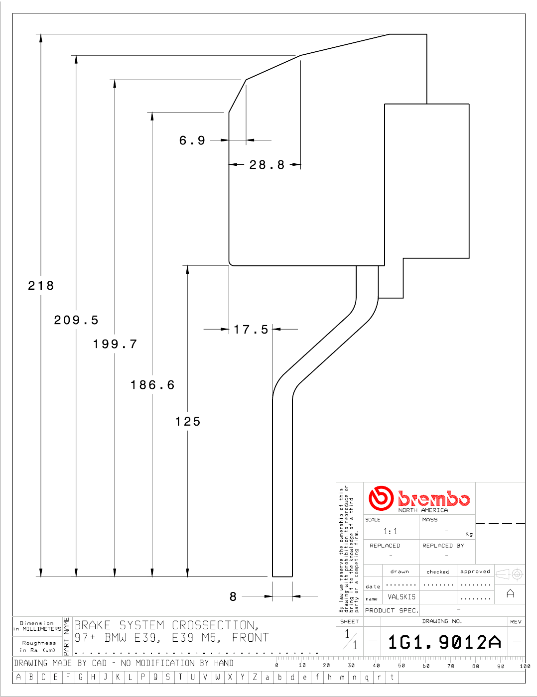 Brembo GT Big Brake Kit - 2000-2003 BMW M5 (E39) - Front - 8-Piston 380x34 2-Piece - 1G1.9012A