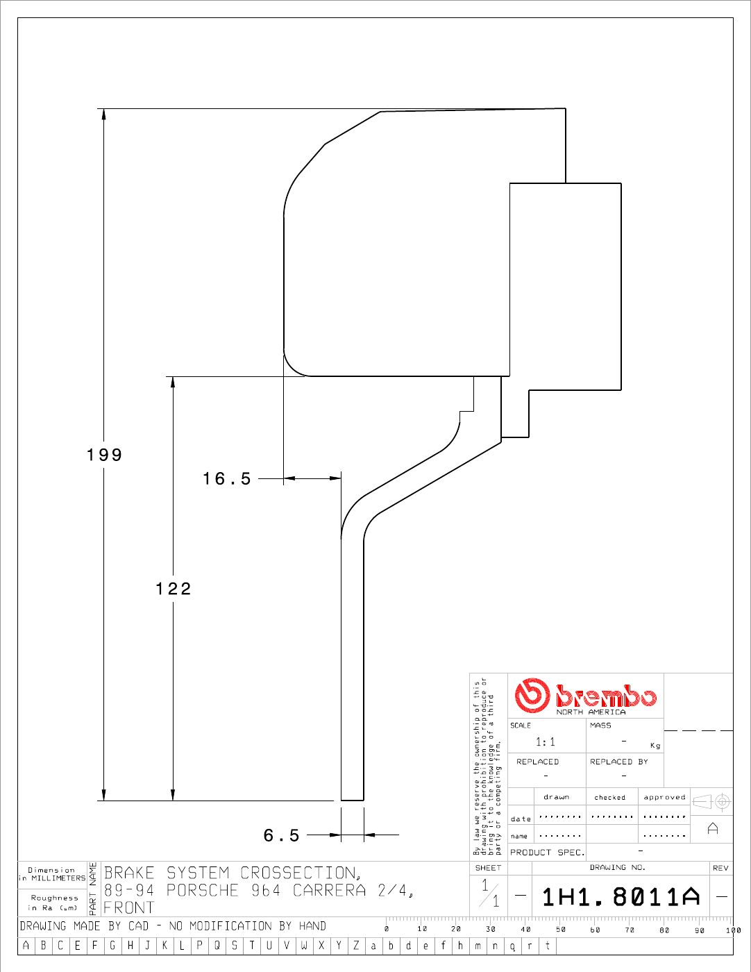 Brembo GT Big Brake Kit - 1990-1994 Porsche 964 Carrera 2 - Front - 4-Piston 355x32 2-Piece - 1H1.8011A