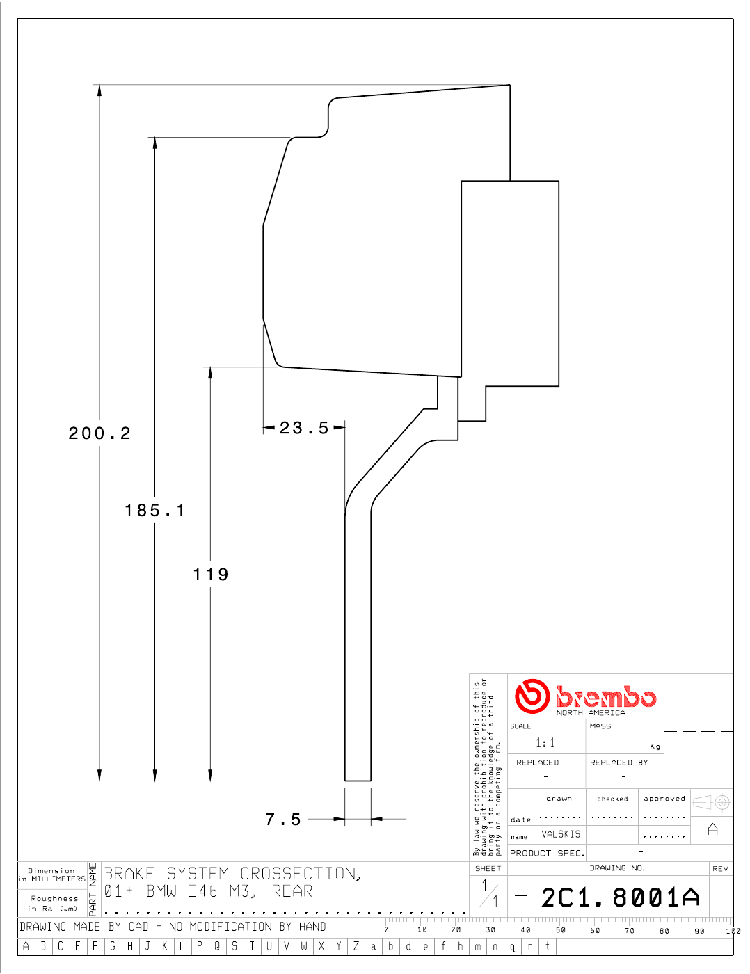 Brembo GT Big Brake Kit - 2001-2006 BMW M3 (E46) - Rear - 4-Piston 345x28 2-Piece - 2C1.8001A