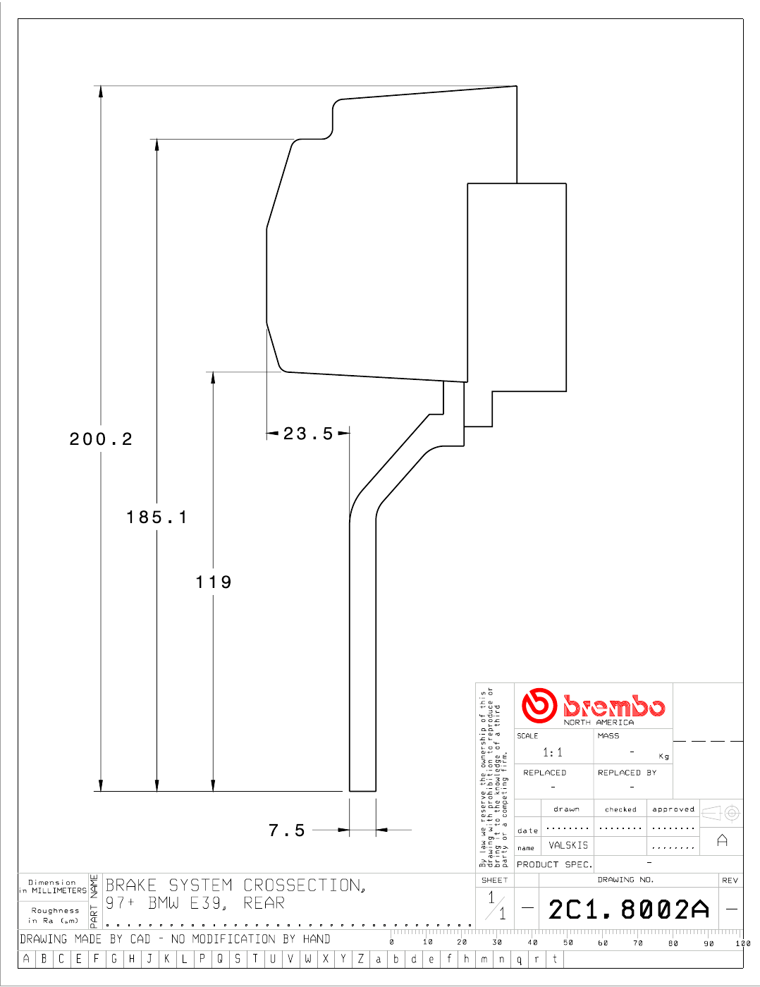 Brembo GT Big Brake Kit - 2000-2003 BMW M5 (E39) - Rear - 4-Piston 345x28 2-Piece - 2C1.8002A