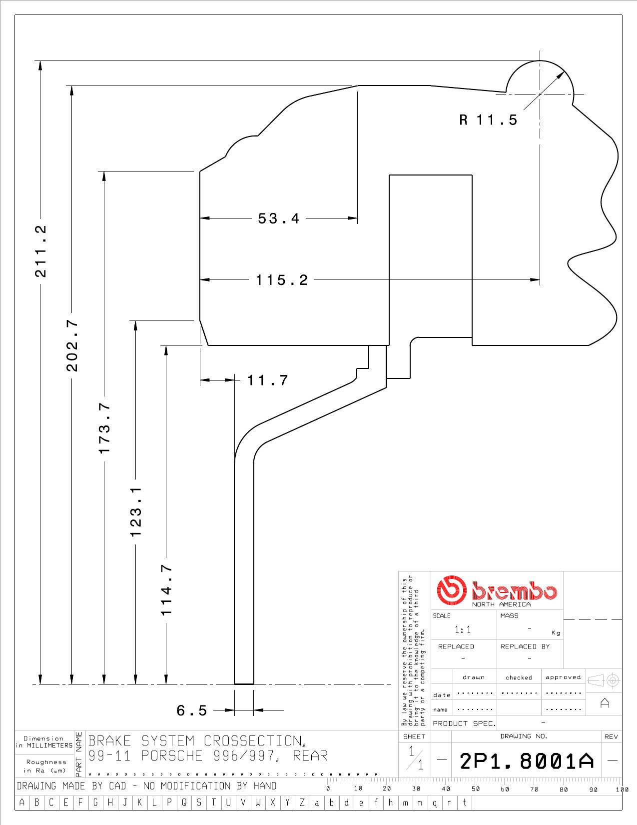 Brembo GT Big Brake Kit - 2006-2008 Porsche 997.1 C4 (Excluding PCCB) - Rear - 4-Piston 345x28 2-Piece - 2P1.8001A