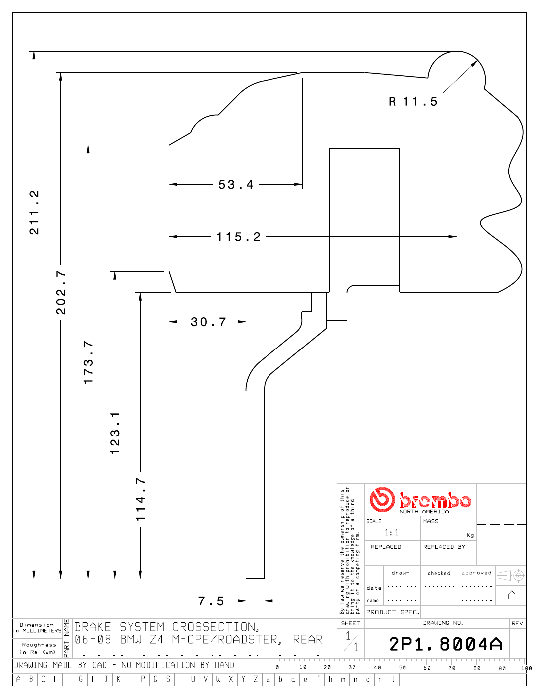 Brembo GT Big Brake Kit - 2006-2008 BMW Z4 M-Coupe, Roadster (E85, E86) - Rear - 4-Piston 345x28 2-Piece - 2P1.8004A