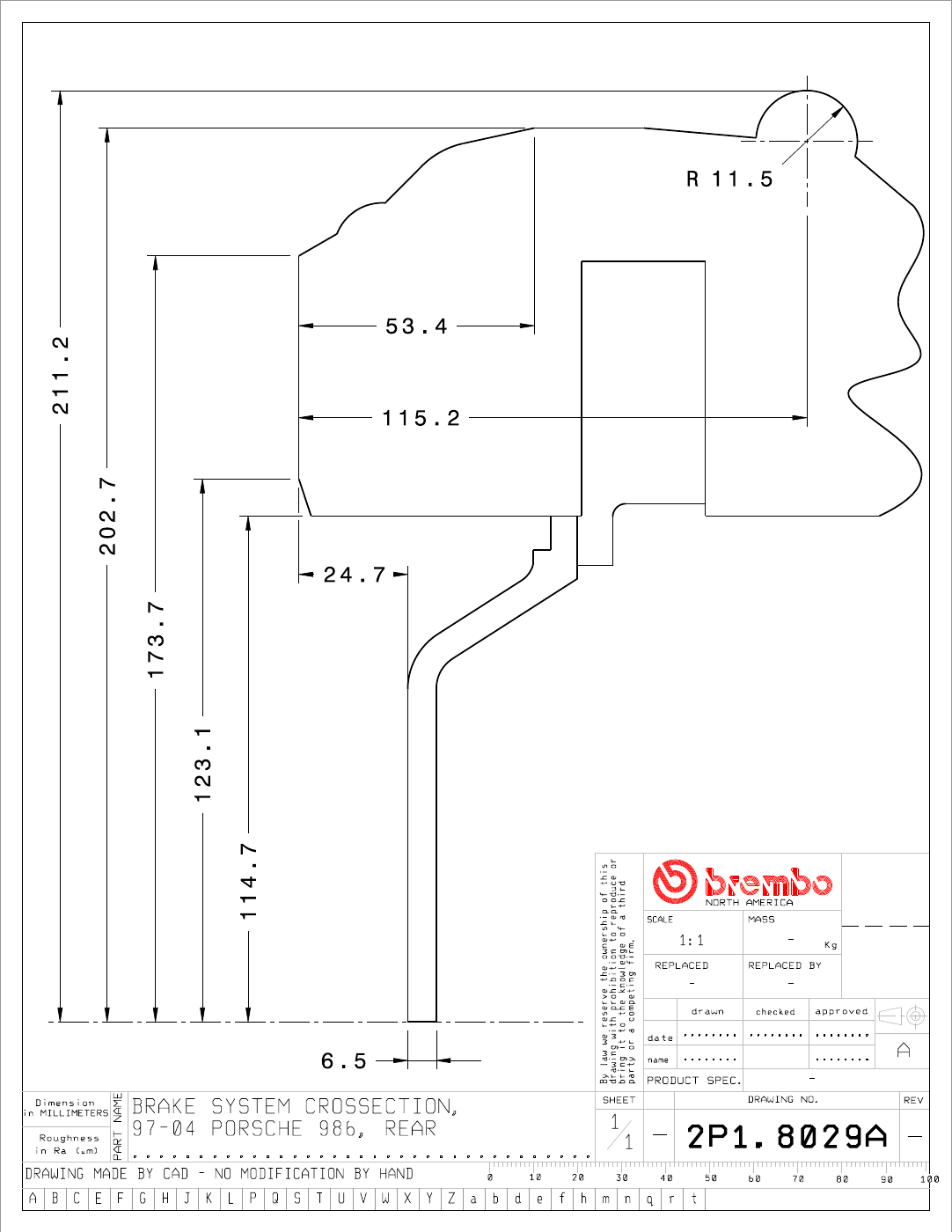 Brembo GT Big Brake Kit - 1997-2004 Porsche 986 Boxster - Rear - 4-Piston 345x28 2-Piece - 2P1.8029A