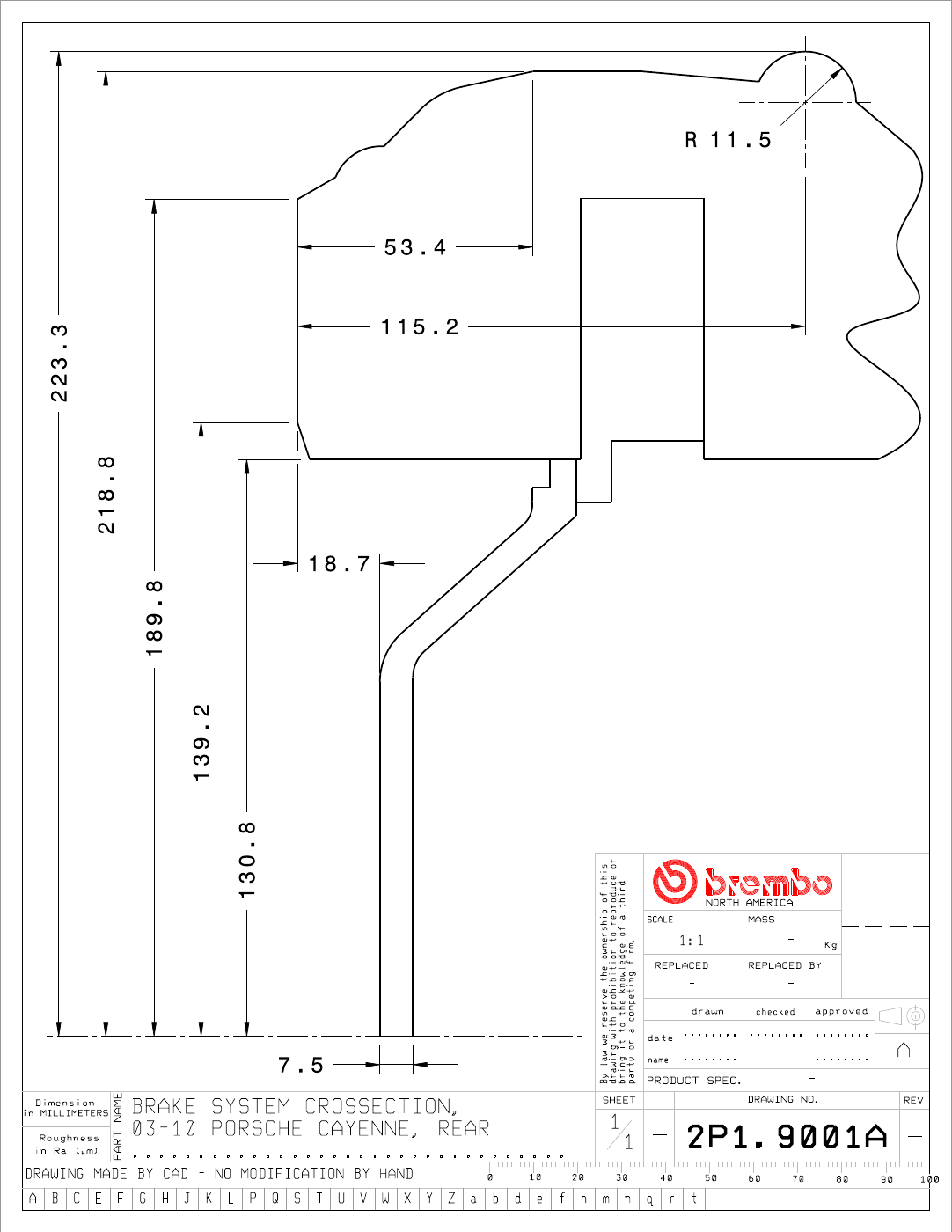 Brembo GT Big Brake Kit - 2008-2010 Porsche Cayenne Turbo S (957) - Rear - 4-Piston 380x28 2-Piece - 2P1.9001A
