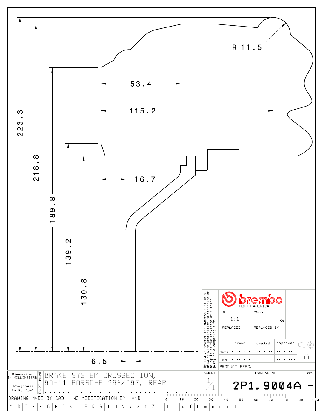 Brembo GT Big Brake Kit - 1999-2004 Porsche 996 C2 - Rear - 4-Piston 380x28 2-Piece - 2P1.9004A