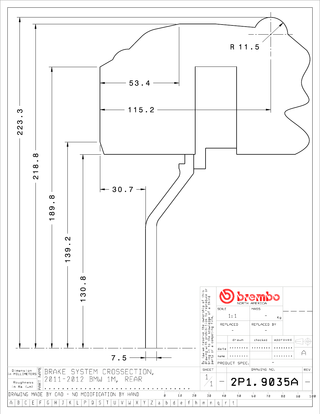 Brembo GT Big Brake Kit - 2011-2012 BMW 1M (E82) - Rear - 4-Piston 380x28 2-Piece - 2P1.9035A