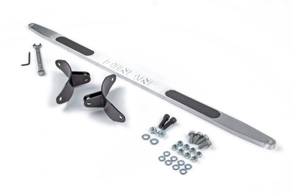 Dinan Shock Tower Brace - 1996-2003 BMW 525i/528i/530i/540i/M5 Rear - Brushed Aluminum w/ Carbon Inlays - E39