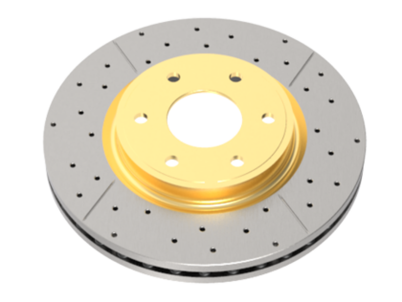 DBA 2015+ Ford F150 5.0L V8 4WD Rear Drilled & Slotted Street Series Rotor w/Gold Hat