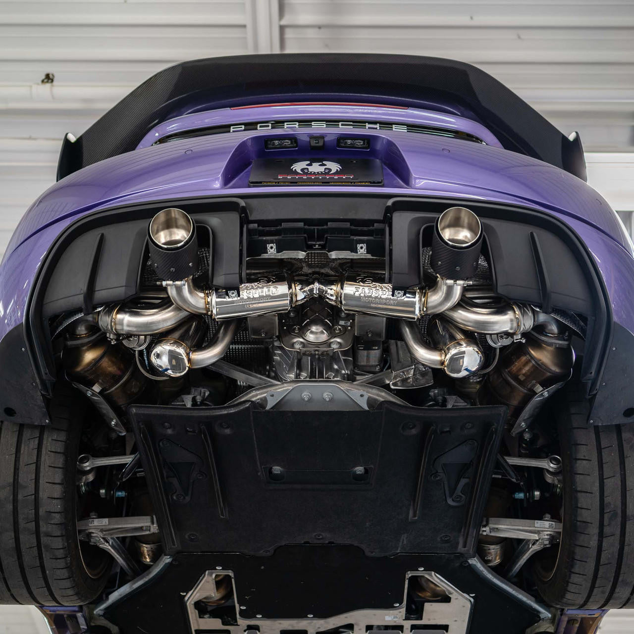 Fabspeed Porsche 718 GT4 RS Titanium Valved X-Pipe Cat-Back Exhaust System (2022+)