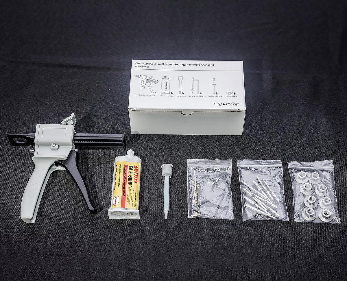 SilverRocket Roll Bar Anchor Kit for Porsche 981 718 Cayman | 7075-T6 Aluminum
