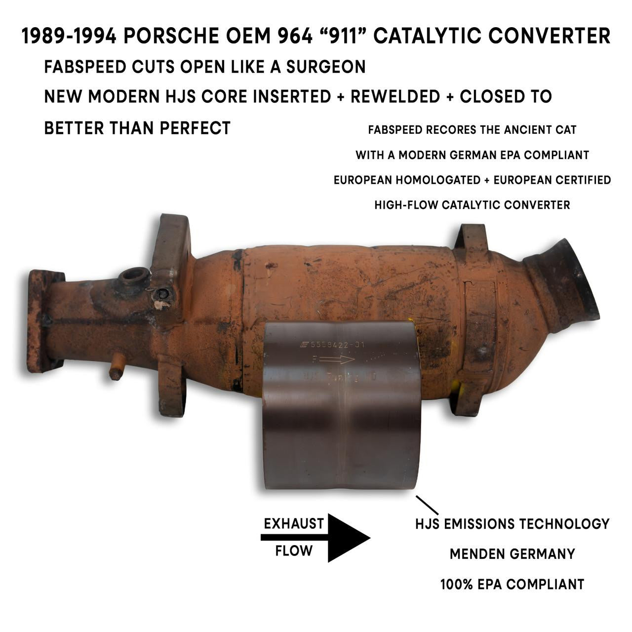 Fabspeed Porsche 964 Carrera / Turbo OEM Catalytic Converter Re-Coring