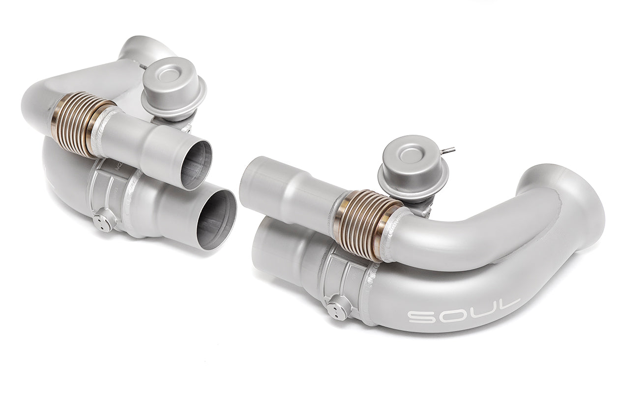 Soul Performance Porsche 991 GT3 / GT3 RS / 911R Valved Side Muffler Bypass Pipes