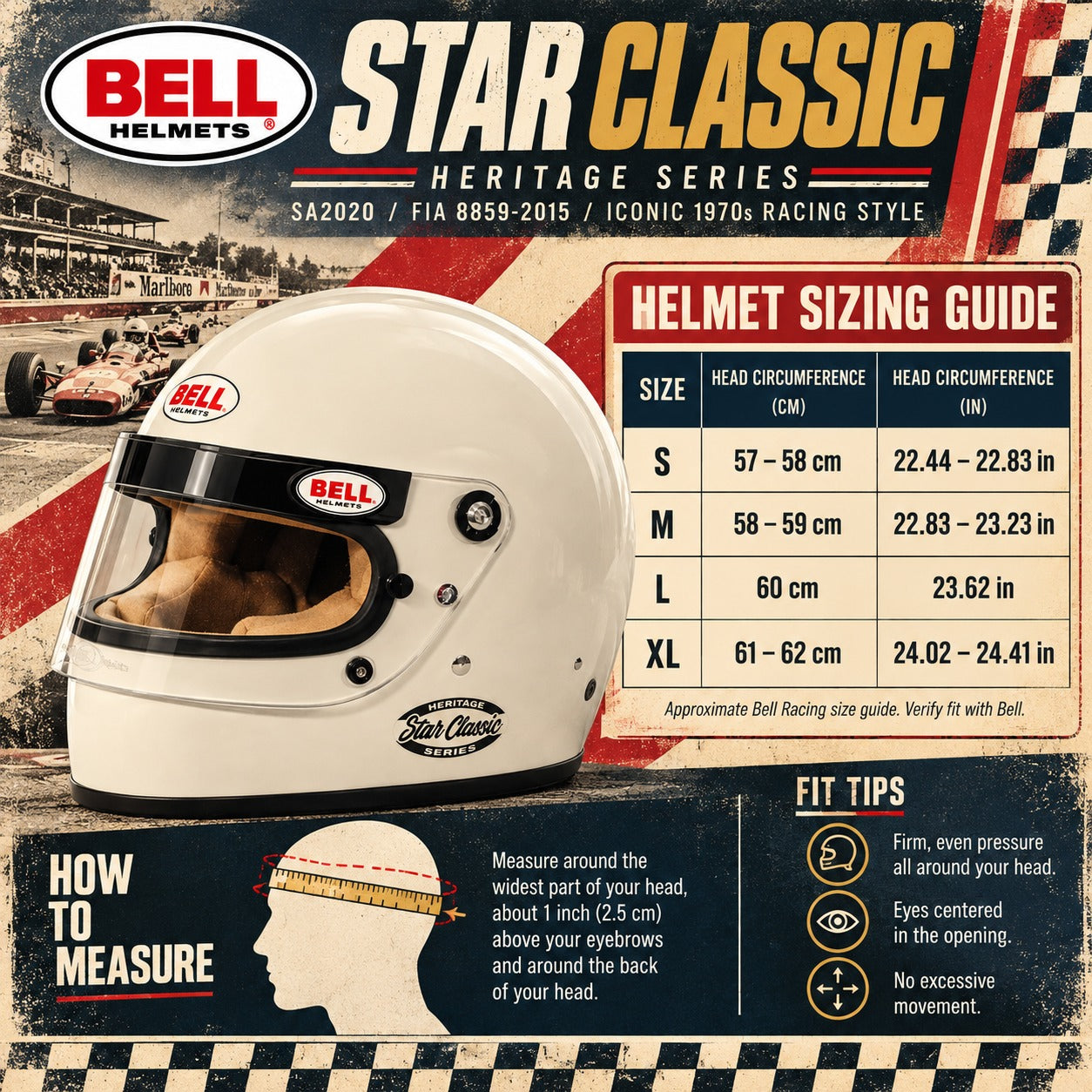 Bell Racing Star Classic Vintage Helmet