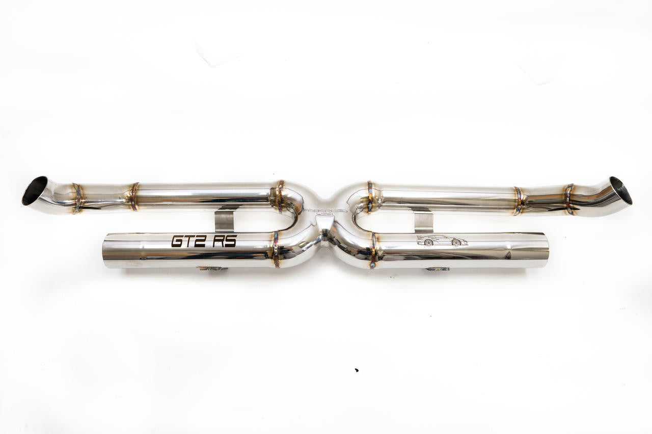 Fabspeed Porsche 991.2 GT2 RS Center Muffler Bypass X-Pipe (2018+)