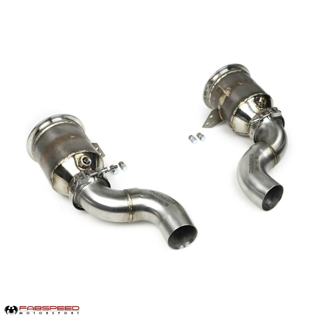 Fabspeed Porsche 992 Twin Turbo / Twin Turbo S Sport Catalytic Converters with GT2RS Style Outlets (2021+)