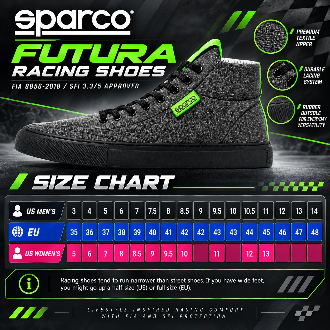 Sparco Futura Race Shoe | FIA & SFI Approved