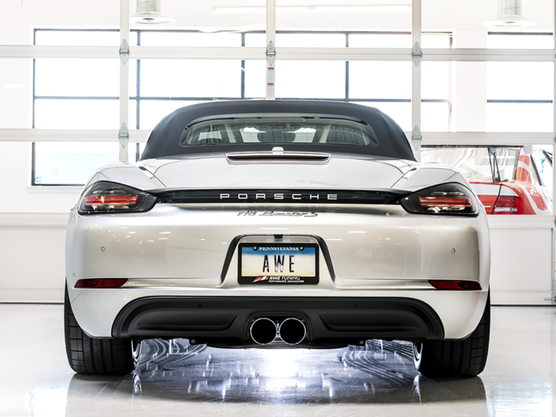 AWE Tuning Porsche 718 Boxster / Cayman Touring Edition Exhaust - Chrome Silver Tips 3015-32080