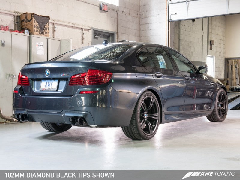 AWE Tuning BMW F10 M5 Touring Edition Axle-Back Exhaust Diamond Black Tips 3015-43066