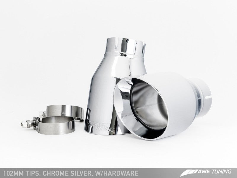 AWE Tuning BMW F10 M5 Touring Edition Axle-Back Exhaust Chrome Silver Tips 3015-42062