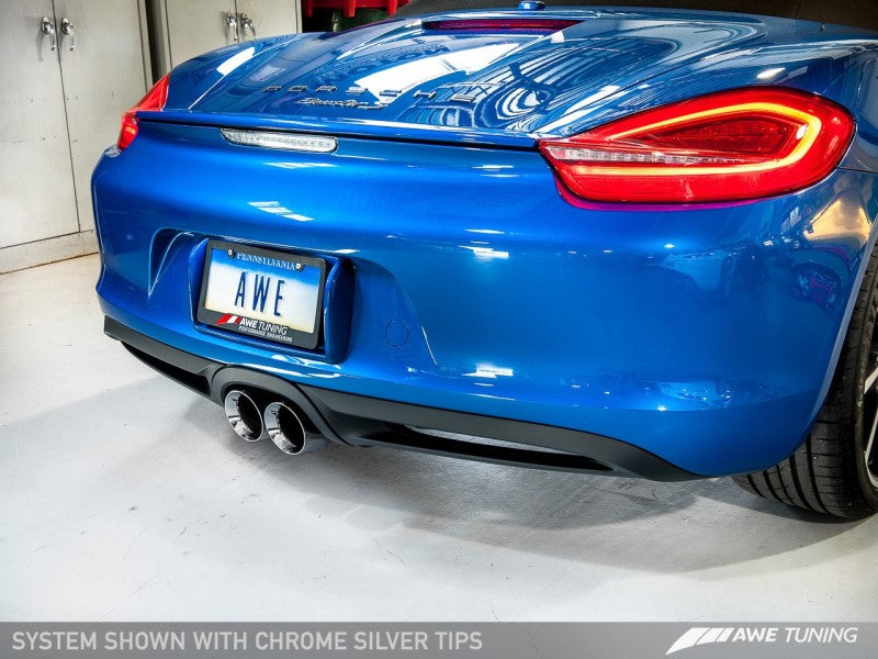 AWE Tuning Porsche 981 Performance Exhaust System - w/Chrome Silver Tips 3010-32020