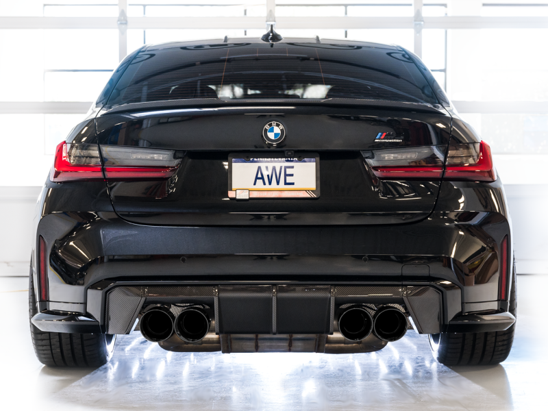 AWE Track Edition Catback Exhaust for BMW G8X M3/M4 - Diamond Black Tips 3020-42482