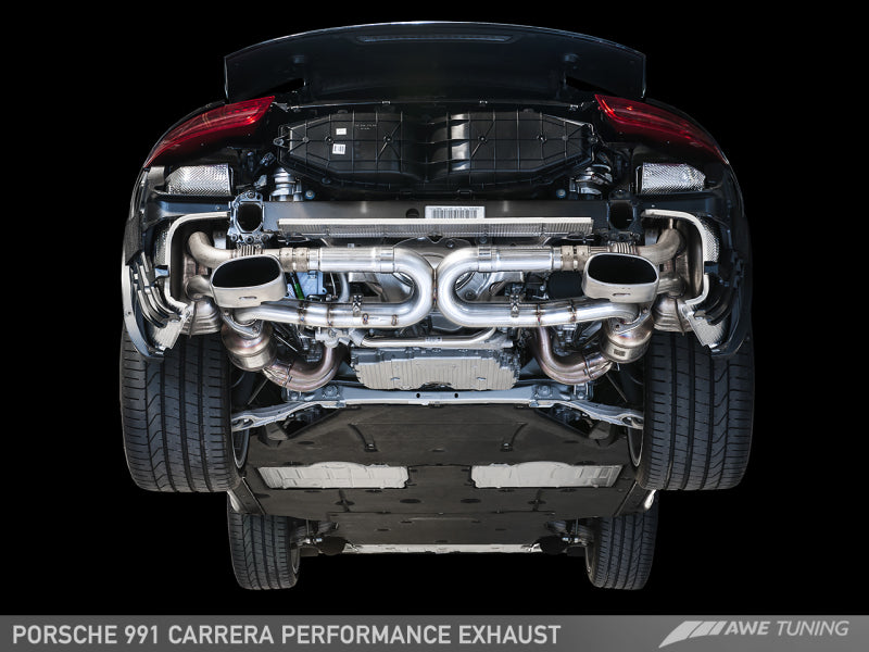 AWE Tuning 991 Carrera Performance Exhaust - Use Stock Tips 3015-11020