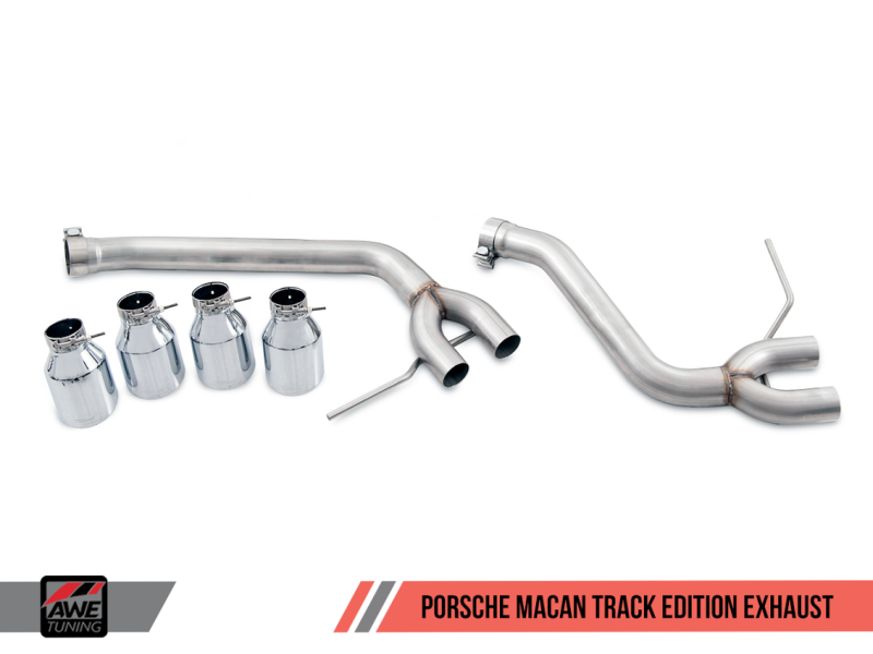 AWE Tuning Porsche Macan Track Edition Exhaust System - Chrome Silver 102mm Tips  3020-42040