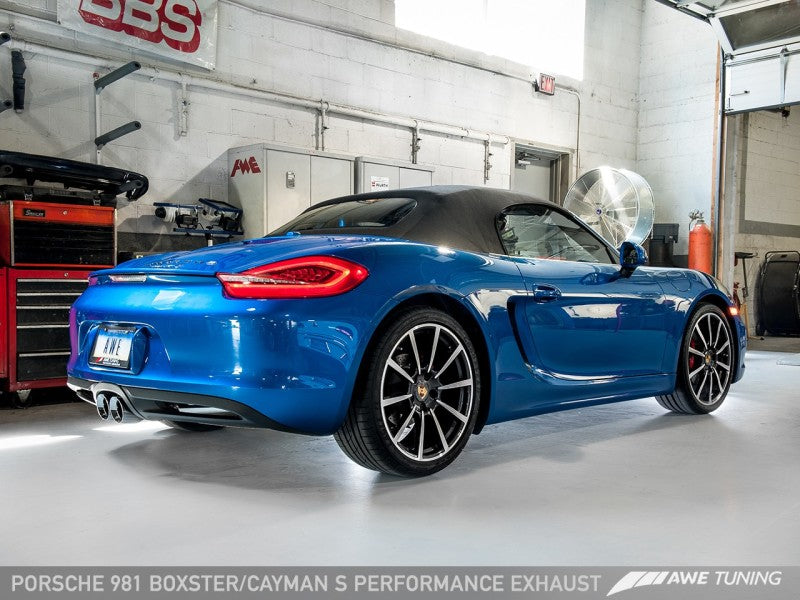 AWE Tuning Porsche 981 Performance Exhaust System - w/Chrome Silver Tips 3010-32020