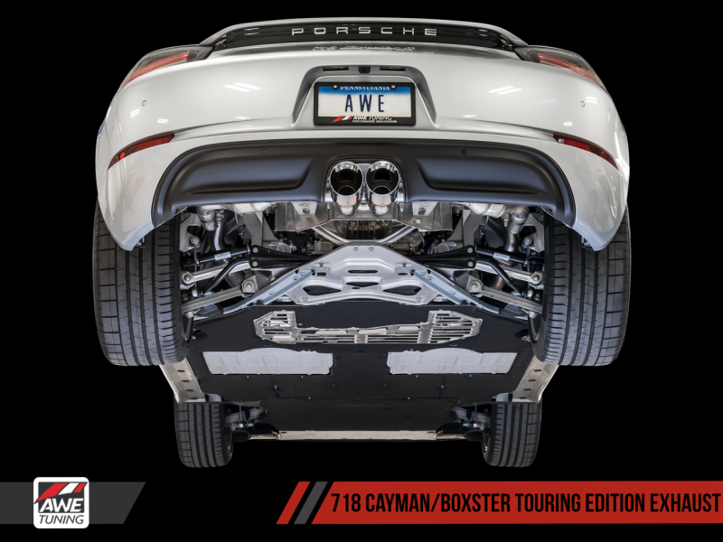 AWE Tuning Porsche 718 Boxster / Cayman Touring Edition Exhaust - Diamond Black Tips 3015-33080