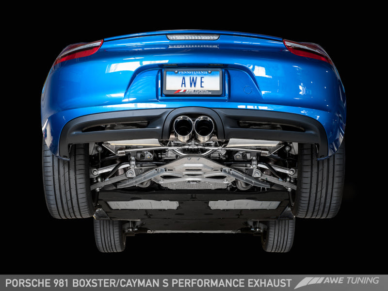 AWE Tuning Porsche 981 Performance Exhaust System - w/Chrome Silver Tips 3010-32020