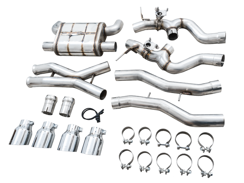 AWE SwitchPath Catback Exhaust for BMW G8X M3/M4 - Chrome Silver Tips 3025-43480