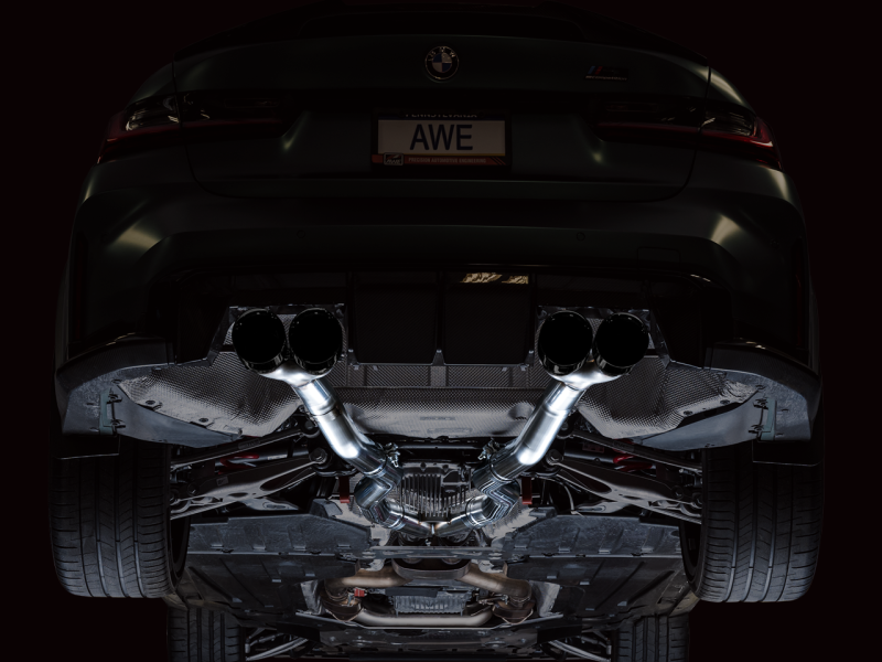 AWE Track Edition Catback Exhaust for BMW G8X M3/M4 - Diamond Black Tips 3020-42482