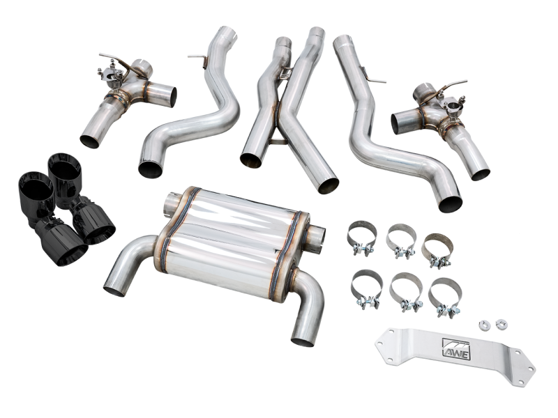 AWE Tuning BMW F8X M3/M4 SwitchPath Catback Exhaust - Diamond Black Tips 3025-43074