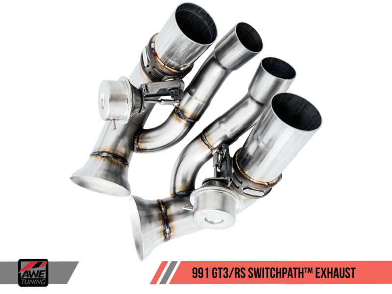 AWE Tuning Porsche 991 GT3 / RS SwitchPath Exhaust - Chrome Silver Tips 3025-32016