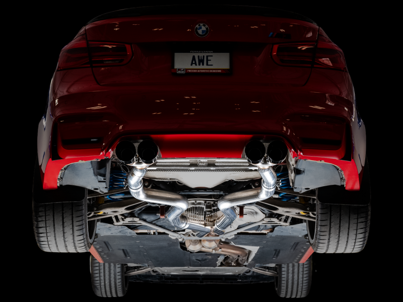 AWE Tuning BMW F8X M3/M4 Track Edition Catback Exhaust - Chrome Silver Tips 3020-42082