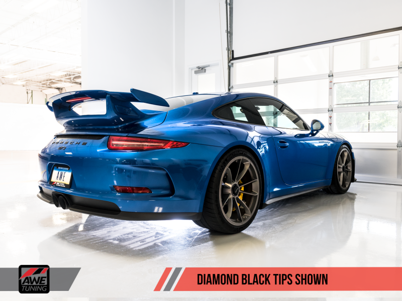 AWE Tuning Porsche 991 GT3 / RS Center Muffler Delete - Diamond Black Tips 3010-33044