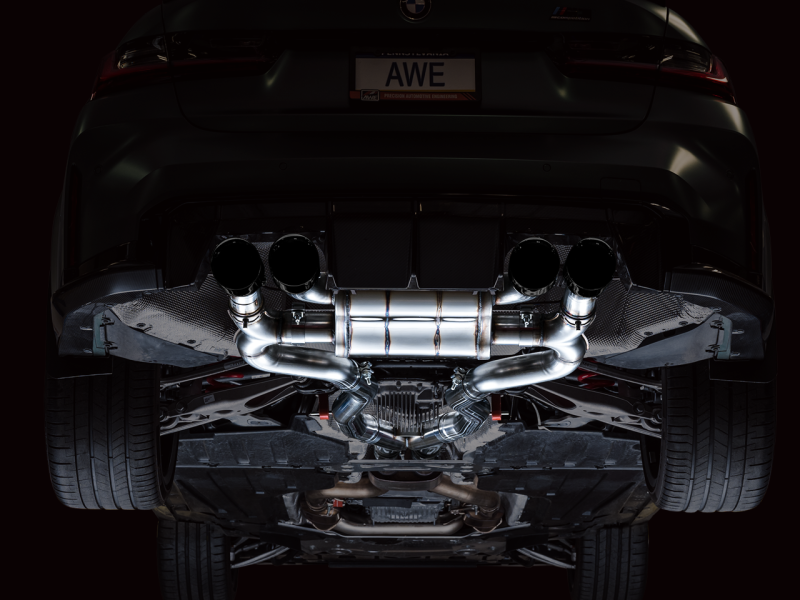 AWE SwitchPath Catback Exhaust for BMW G8X M3/M4 - Diamond Black Tips 3025-42480