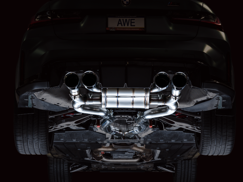 AWE SwitchPath Catback Exhaust for BMW G8X M3/M4 - Chrome Silver Tips 3025-43480