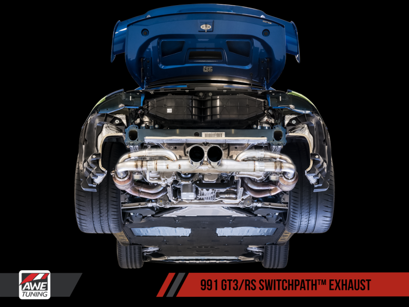 AWE Tuning Porsche 991 GT3 / RS SwitchPath Exhaust - Diamond Black Tips 3025-33016