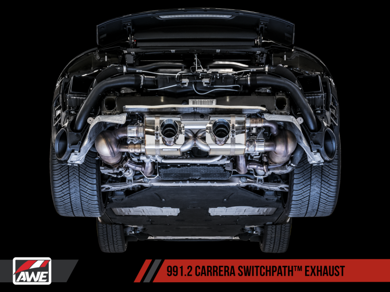 AWE Tuning Porsche 911 (991.2) Carrera / S SwitchPath Exhaust for PSE Cars - Diamond Black Tips 3025-33018
