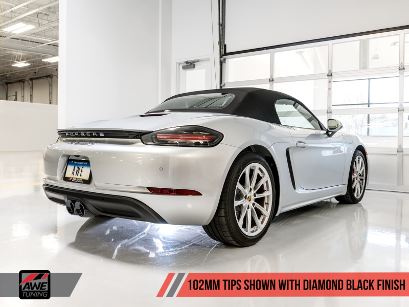 AWE Tuning Porsche 718 Boxster / Cayman SwitchPath Exhaust (PSE Only) - Diamond Black Tips 3025-33020