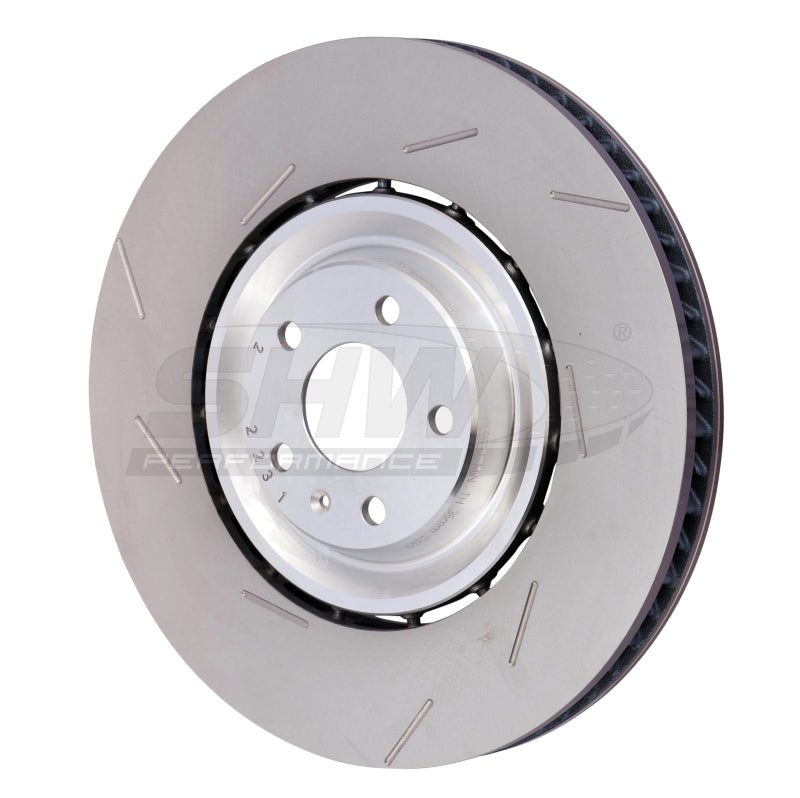SHW 15-18 Porsche Macan Turbo 3.6L w/19in Wheel/Perf Package Left Front Slotted LW Brake Rotor