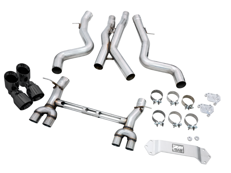AWE Tuning BMW F8X M3/M4 Track Edition Catback Exhaust - Diamond Black Tips 3020-43087